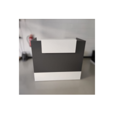 Mostrador de recepción MOBI Grafito, 120x62x105 cm, sobremostrador y zócalo blancos Mostrador de recepción MOBI Grafito, 120x62x105 cm, sobremostrador y zócalo blancos