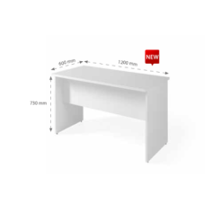 Mesa 120 x 60 cm de oficina Serie COLOR acabado Blanco