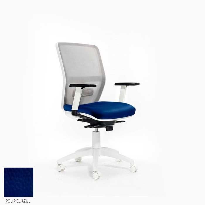 Silla de escritorio ergonómica HIMILCE blanca sin cabezal uso 8 horas
