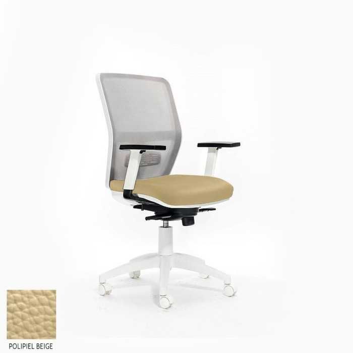 Silla de escritorio ergonómica HIMILCE blanca sin cabezal uso 8 horas