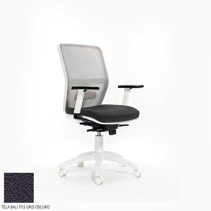 Silla de escritorio ergonómica HIMILCE blanca sin cabezal uso 8 horas