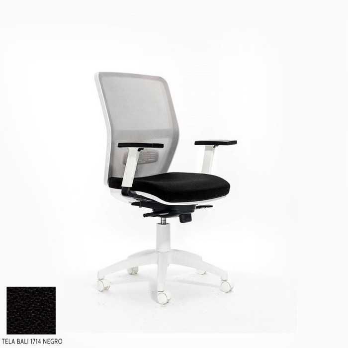 Silla de escritorio ergonómica HIMILCE blanca sin cabezal uso 8 horas