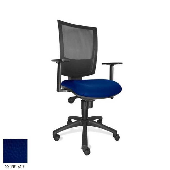 Silla de oficina FLASH, respaldo malla, brazos regulables, base poliamida, sistema sincro
