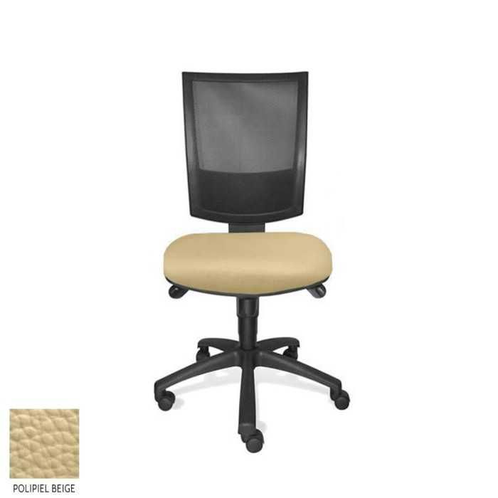 Silla de oficina FLASH, respaldo malla, sin brazos, base poliamida, sistema sincro