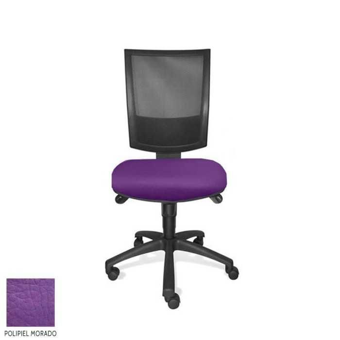 Silla de oficina FLASH, respaldo malla, sin brazos, base poliamida, sistema sincro