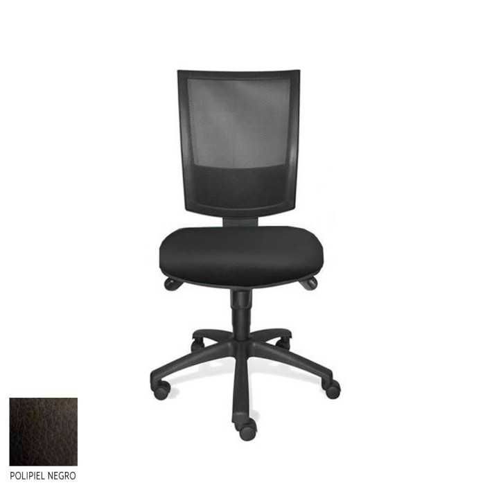 Silla de oficina FLASH, respaldo malla, sin brazos, base poliamida, sistema sincro