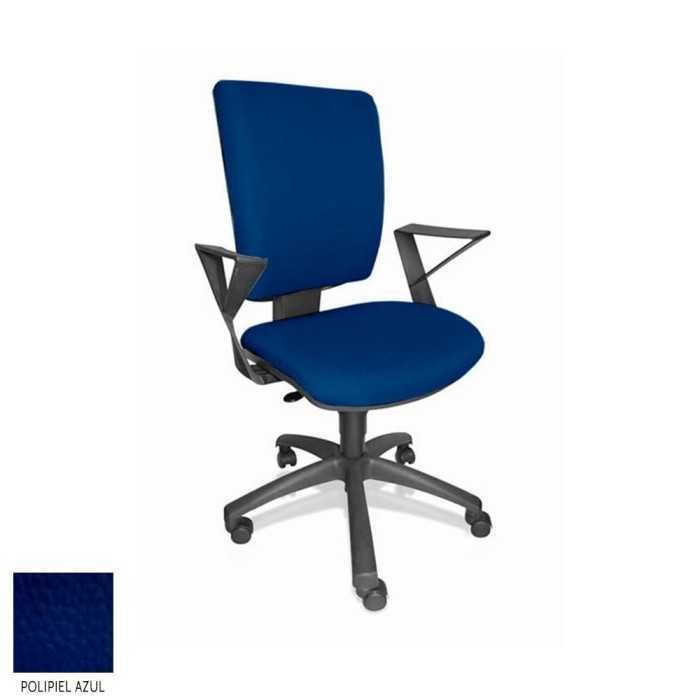Silla de oficina FLASH, respaldo tapizado, brazos fijos, base poliamida, contacto permanente