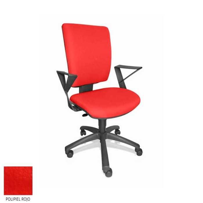 Silla de oficina FLASH, respaldo tapizado, brazos fijos, base poliamida, contacto permanente