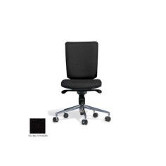 Silla de oficina FLASH, respaldo tapizado, base aluminio, sistema sincro