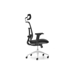 Silla ergonomica de oficina Modelo Ankara de Euromof, con cabecero regulable, soporte lumbar, color negro Silla ergonomica de oficina Modelo Ankara de Euromof, con cabecero regulable, soporte lumbar, color negro