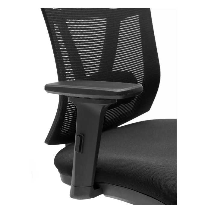 Silla ergonomica de oficina Modelo Ankara de Euromof, con cabecero regulable, soporte lumbar, color negro