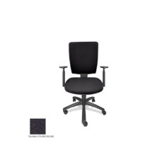 Silla de oficina FLASH, respaldo tapizado, brazos regulables, base poliamida, contacto permanente