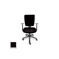 Silla de oficina FLASH, respaldo tapizado, brazos regulables, base poliamida, contacto permanente