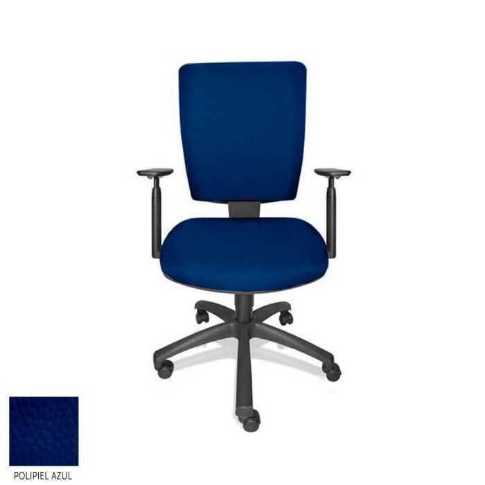 Silla de oficina FLASH, respaldo tapizado, brazos regulables, base poliamida, contacto permanente