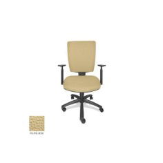 Silla de oficina FLASH, respaldo tapizado, brazos regulables, base poliamida, contacto permanente