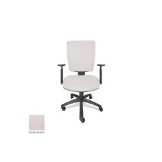 Silla de oficina FLASH, respaldo tapizado, brazos regulables, base poliamida, contacto permanente