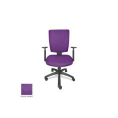 Silla de oficina FLASH, respaldo tapizado, brazos regulables, base poliamida, contacto permanente