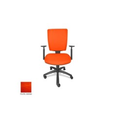 Silla de oficina FLASH, respaldo tapizado, brazos regulables, base poliamida, contacto permanente