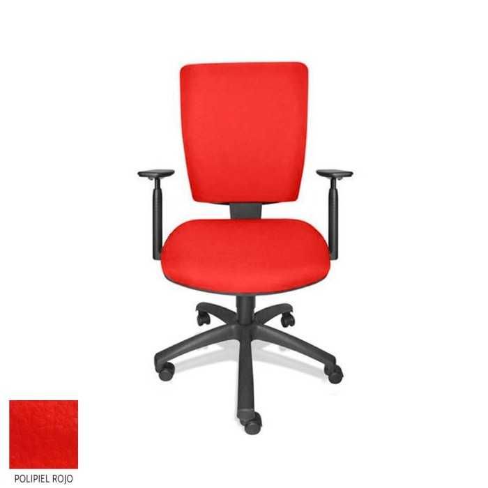 Silla de oficina FLASH, respaldo tapizado, brazos regulables, base poliamida, contacto permanente