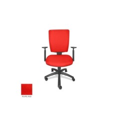Silla de oficina FLASH, respaldo tapizado, brazos regulables, base poliamida, contacto permanente