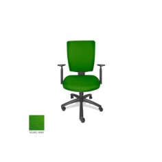 Silla de oficina FLASH, respaldo tapizado, brazos regulables, base poliamida, contacto permanente