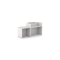 Mostrador recepción MOBI 200 cm, blanco,  sobremostrador y zócalo blanco Mostrador recepción MOBI 200 cm, blanco,  sobremostrador y zócalo blanco