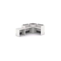 Mostrador recepción MOBI blanco, grafito, grafito, en esquina + movilidad reducida