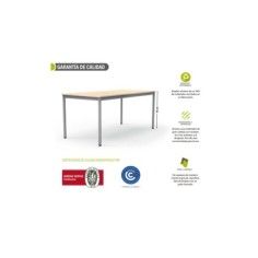 Mesa colectividad rectangular estructura perimetral serie DAI fondo 80 cm