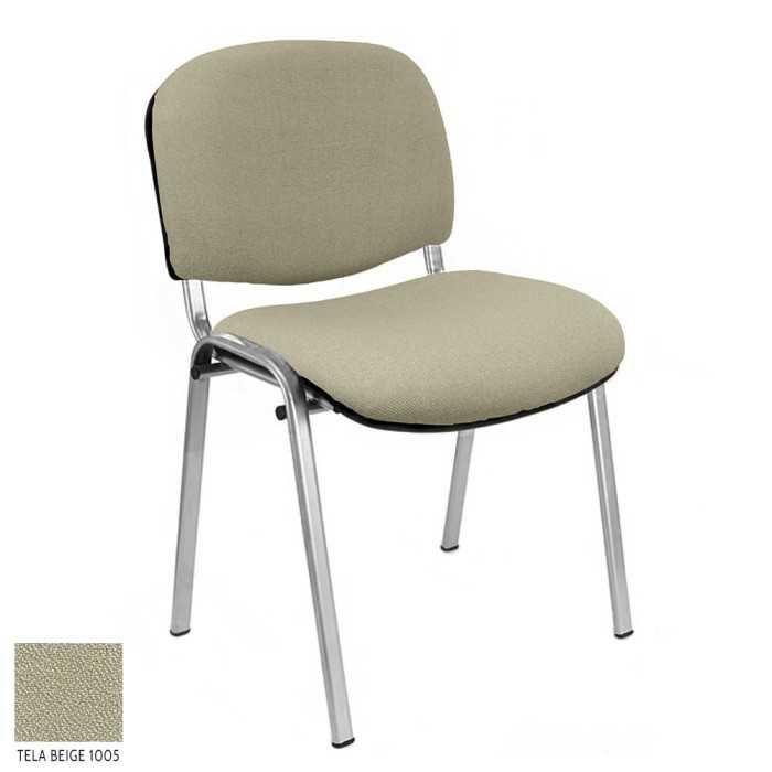Silla confidente modelo FISSA de Vincolo, tapizada, calidad superior, estructura gris