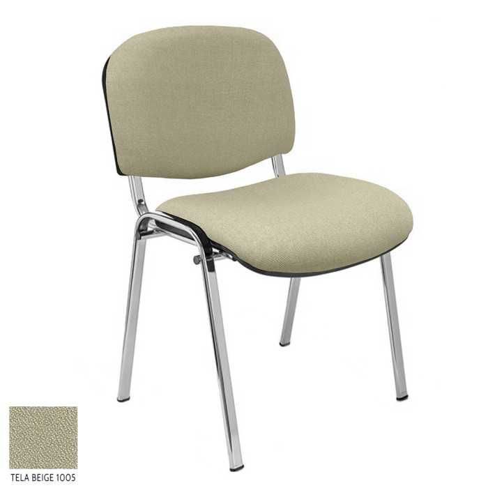 Silla confidente modelo FISSA de Vincolo, tapizada, calidad superior, estructura cromada