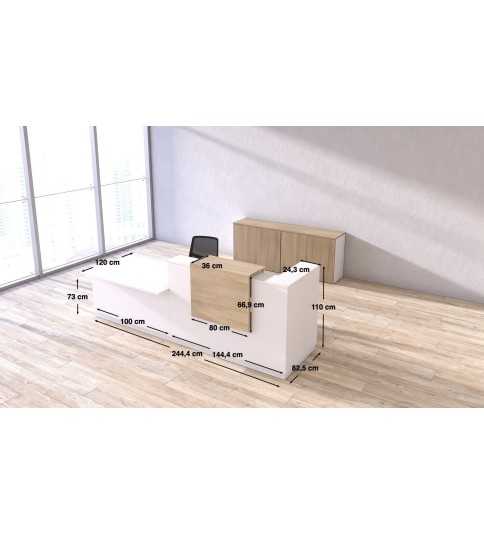 Mostrador de recepción Terminación izquierda ZETA PLUS CON SOBREMOSTRADOR + minusválido Mostrador de recepción Terminación izquierda ZETA PLUS CON SOBREMOSTRADOR + minusválido