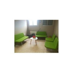 Sillón para sala de espera CARINA, 2 plazas, gran acolchado, sin brazos