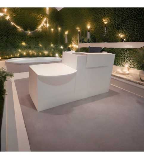 Mostrador recepción MOBI 200 cm, blanco,  sobremostrador y zócalo blanco Mostrador recepción MOBI 200 cm, blanco,  sobremostrador y zócalo blanco