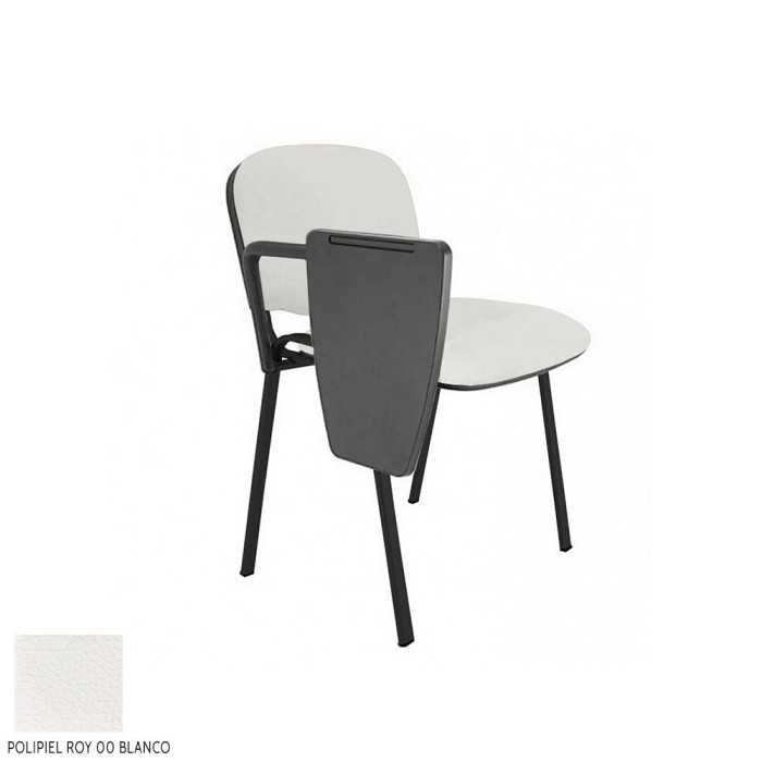 Silla confidente modelo FISSA de Vincolo, con pala derecha, tapizada, estructura negra