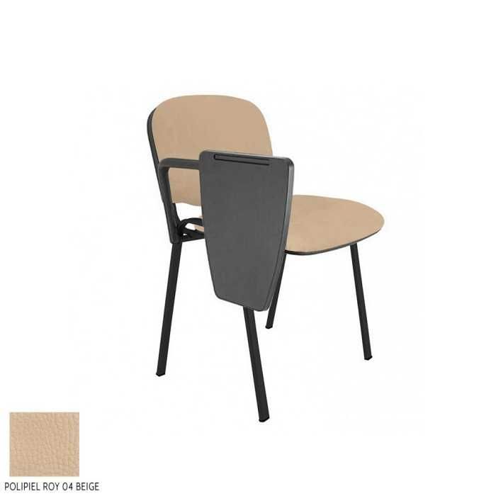 Silla confidente modelo FISSA de Vincolo, con pala derecha, tapizada, estructura negra