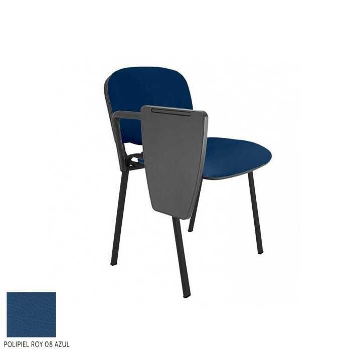 Silla confidente modelo FISSA de Vincolo, con pala derecha, tapizada, estructura negra