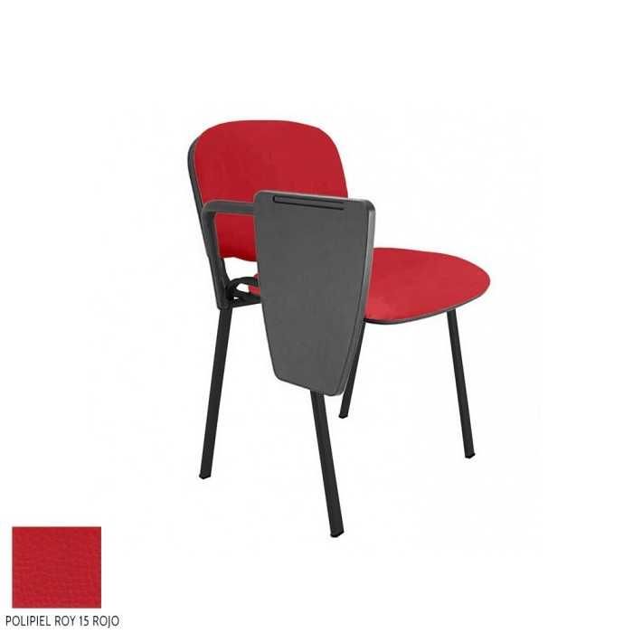 Silla confidente modelo FISSA de Vincolo, con pala derecha, tapizada, estructura negra