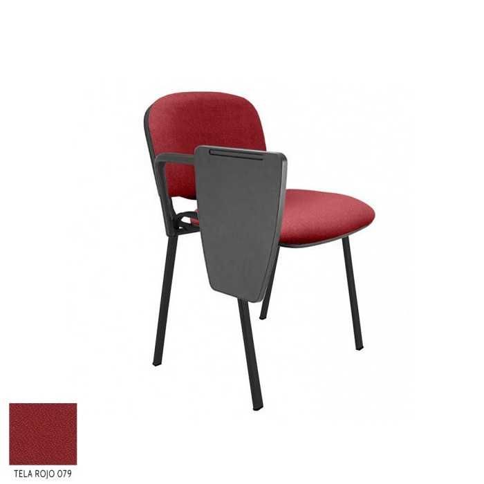 Silla confidente modelo FISSA de Vincolo, con pala derecha, tapizada, estructura negra