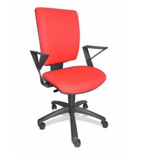 Silla de oficina FLASH, respaldo tapizado, brazos fijos, base poliamida, contacto permanente Silla de oficina FLASH, respaldo tapizado, brazos fijos, base poliamida, contacto permanente
