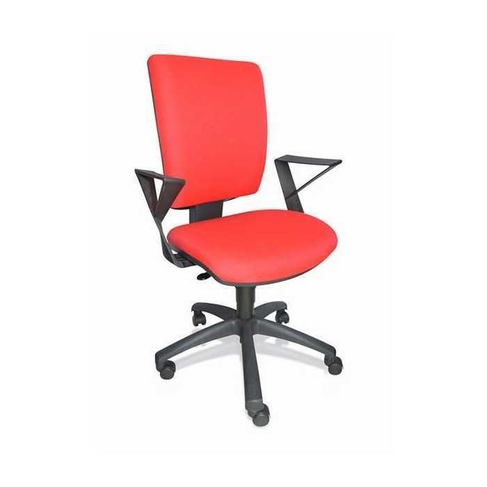 Silla de oficina FLASH, respaldo tapizado, brazos fijos, base poliamida, contacto permanente Silla de oficina FLASH, respaldo tapizado, brazos fijos, base poliamida, contacto permanente