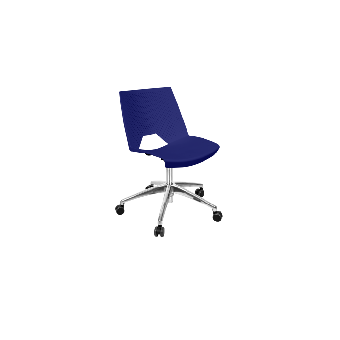 Silla giratoria de plástico perforado Strike base de aluminio