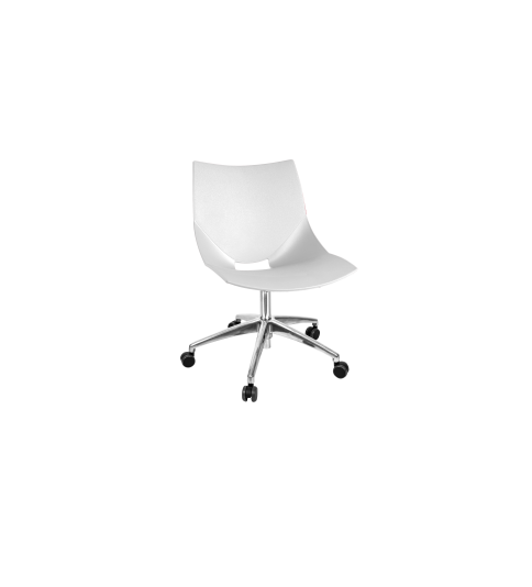 Silla de plástico giratoria cromada Shell Silla de plástico giratoria cromada Shell