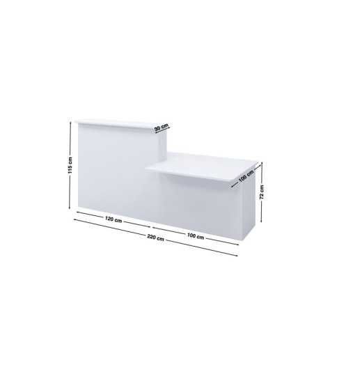 Mostrador recepción compuesto por módulo recto derecha + minusválidos SERIE BASIC acabado blanco Mostrador recepción compuesto por módulo recto derecha + minusválidos SERIE BASIC acabado blanco