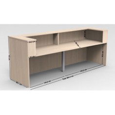 Mostrador de recepción doble ZETA, con pasacables, color configurable