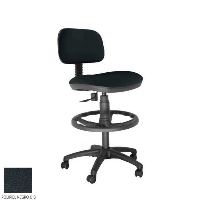 Taburete de oficina modelo SOFY de Vincolo, con ruedas, aro negro, giratorio