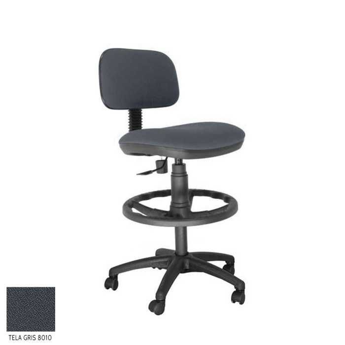 Taburete de oficina modelo SOFY de Vincolo, con ruedas, aro negro, giratorio