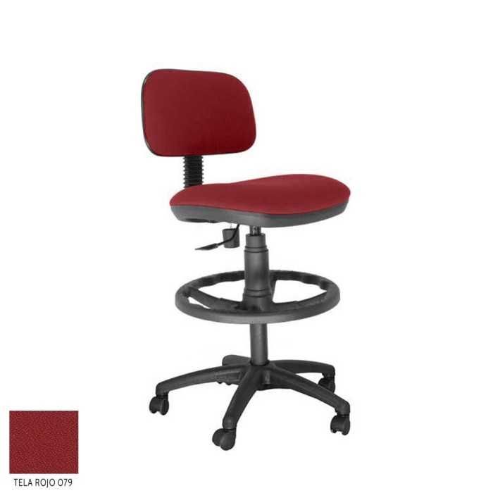 Taburete de oficina modelo SOFY de Vincolo, con ruedas, aro negro, giratorio