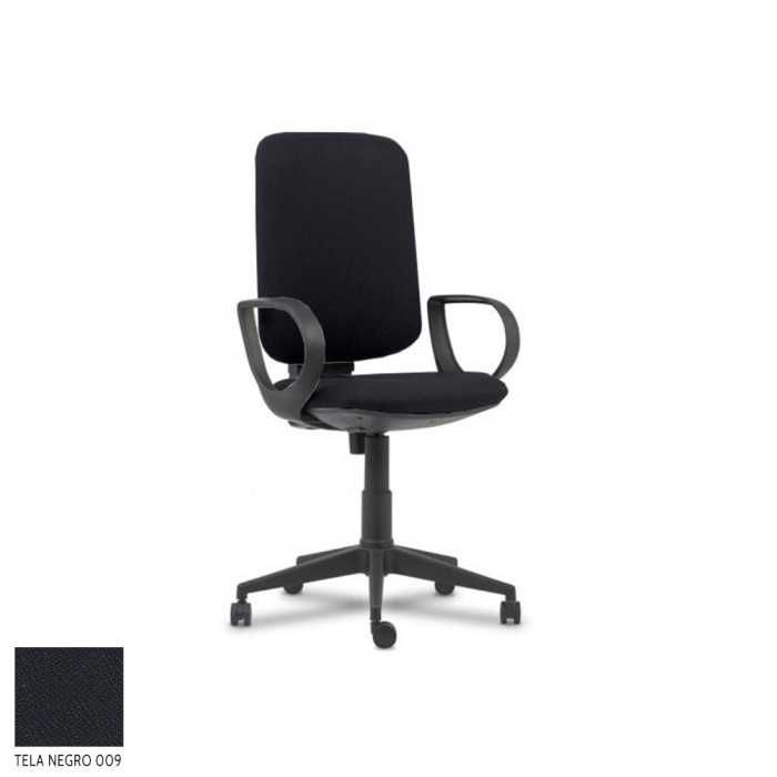 Silla ergonómica de oficina modelo Elina de Vincolo, contacto permanente, brazos fijos star