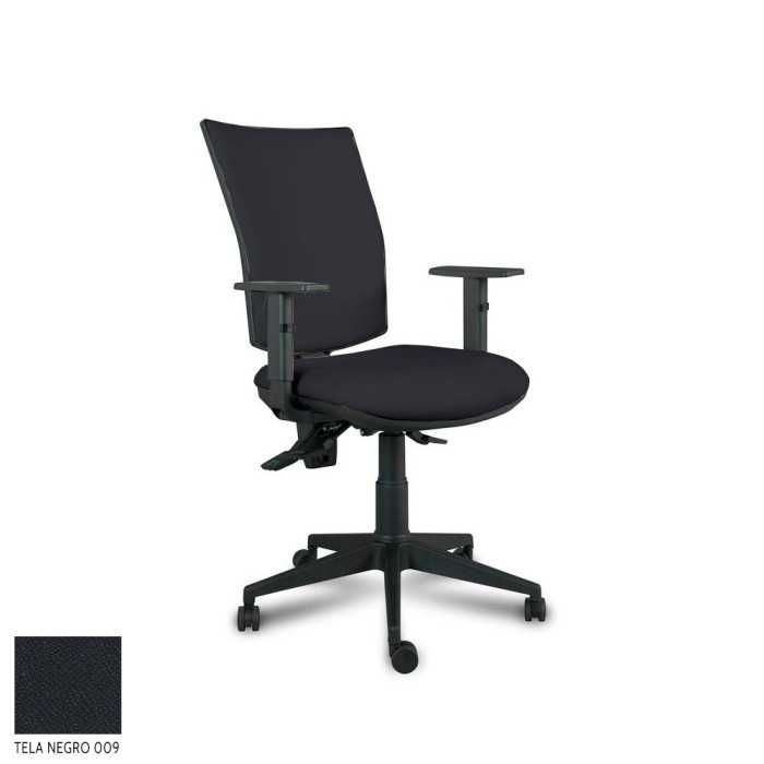 Silla Operativa ergonómica Athenea tapizada de Vincolo brazos regulables y base negra