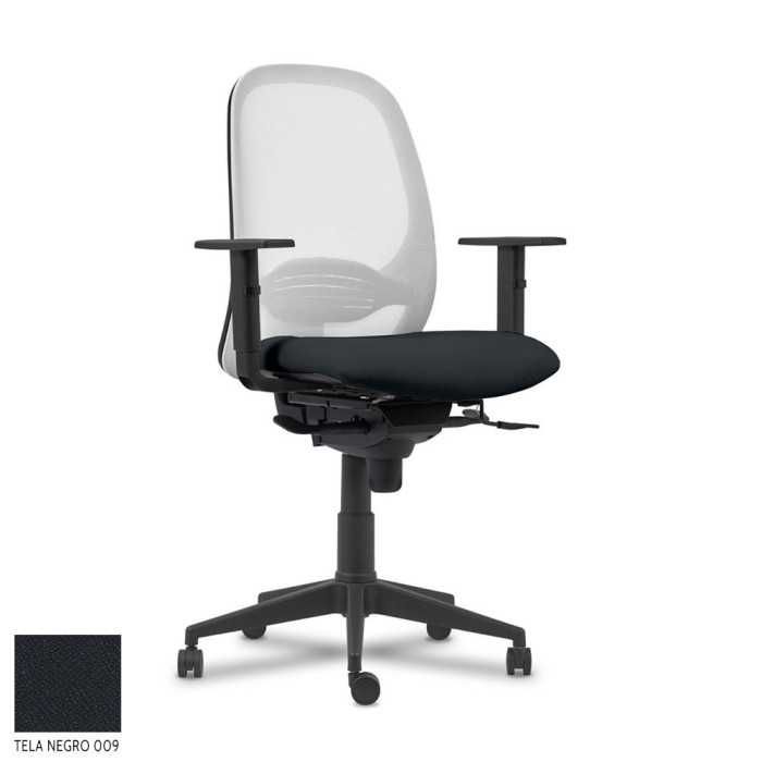 Silla ergonómica de oficina modelo Adara negra de Vincolo, brazos regulables